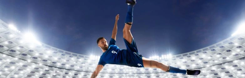 Fußballer mit Ball